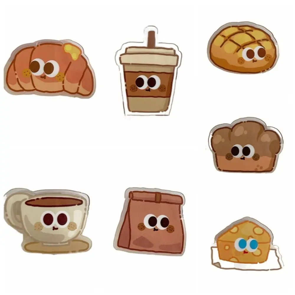 Bread Cute PP Clip School Stationery Paperclip Bookmark Cartoon Memo Clip Decorative Double Sided Acrylic Paper Clip Kids