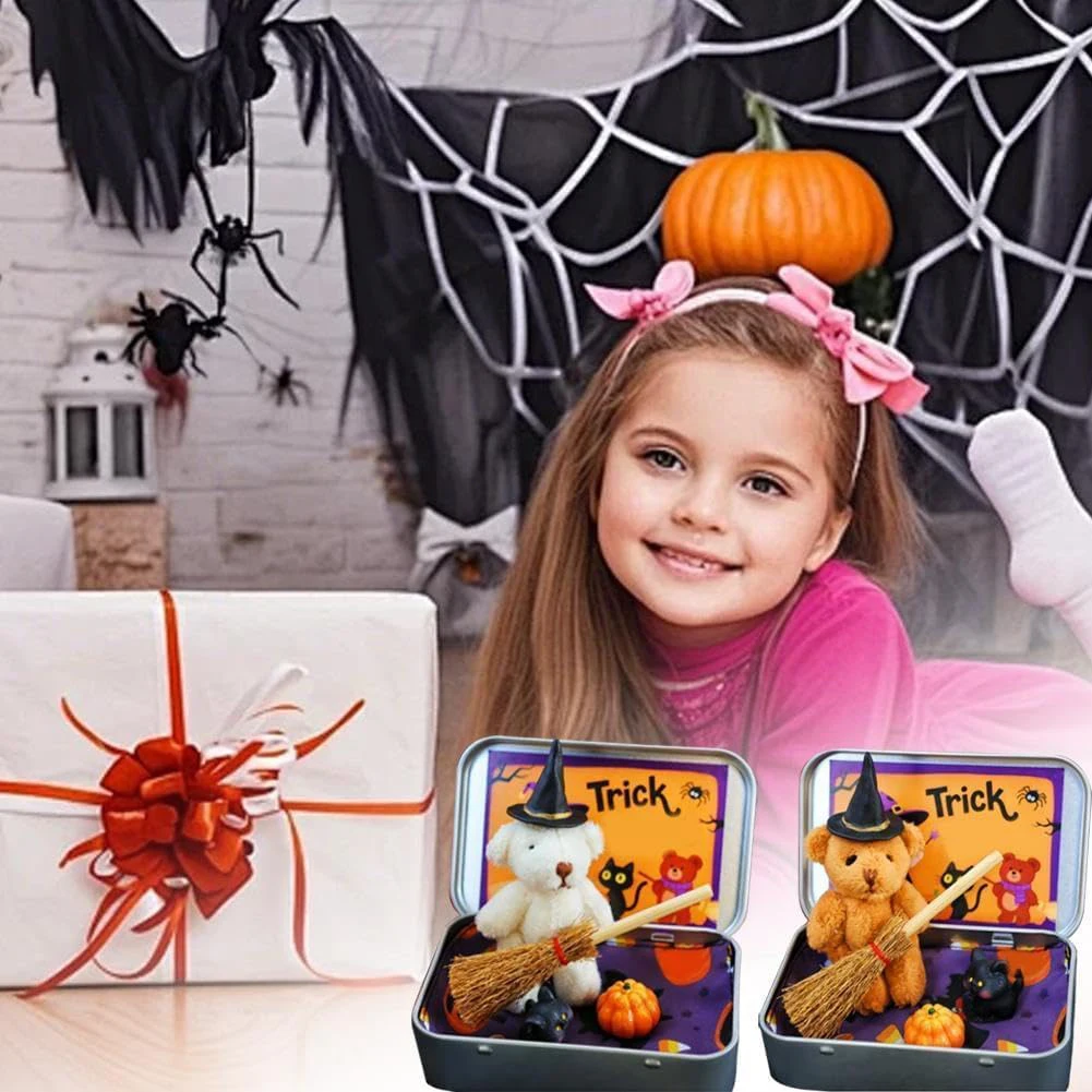 Fun Present Box With Teddys Bear For Halloween Collectible Whimsical Design For Halloween Party Favor