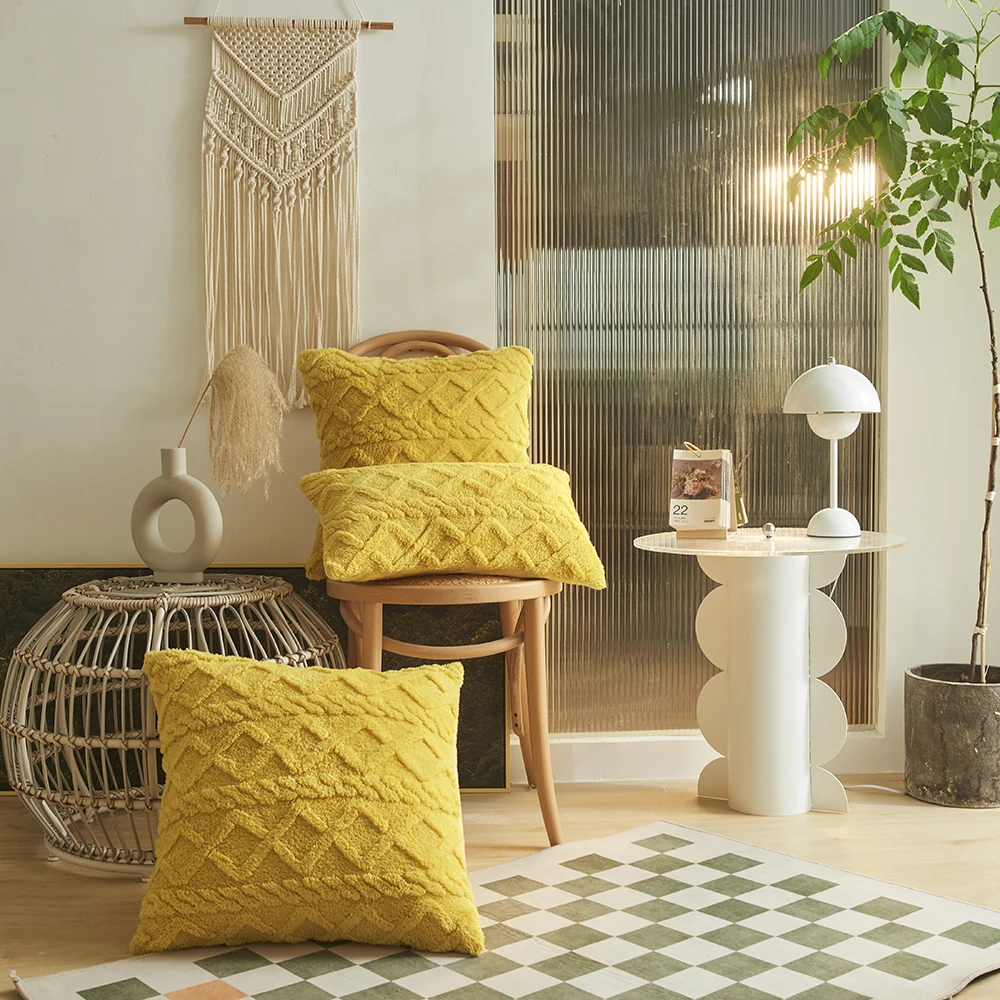 Poszewka na poduszkę Mact Twist Knitting Puszysta miękka pluszowa poszewka na poduszkę Nordic Design Domowa sofa Krótka rozmyta kwadratowa poduszka