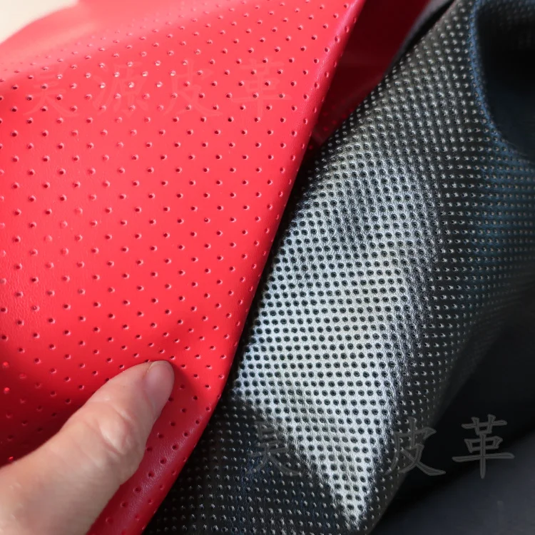 1YARD Breathable water absorption PU leather perforated embroidered plaid fabric car interior roof fabric plaid Thick 0.8mm