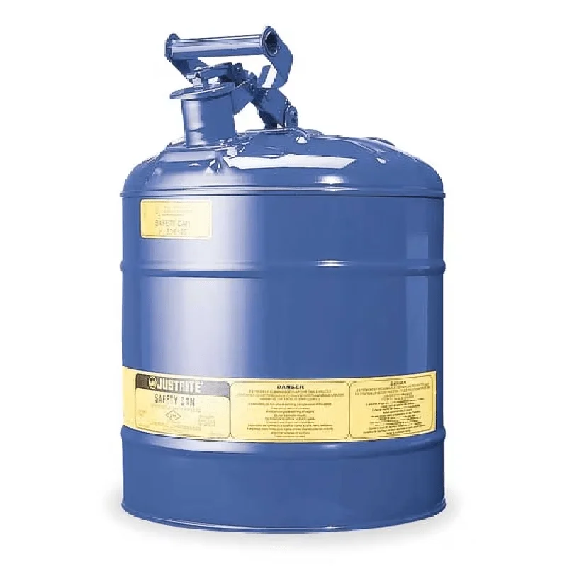 

Safety Can, Steel, 5 gal, Blue, 11 3/4 in Dia., Kerosene