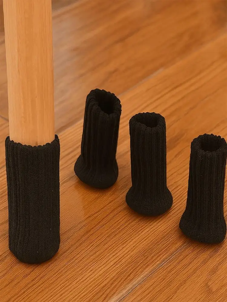 24 stuks stille gebreide meubelpoten sok vilt basis elastische vloerbeschermer slijtvaste universele stoelpootafdekking tafel - afbeelding 2