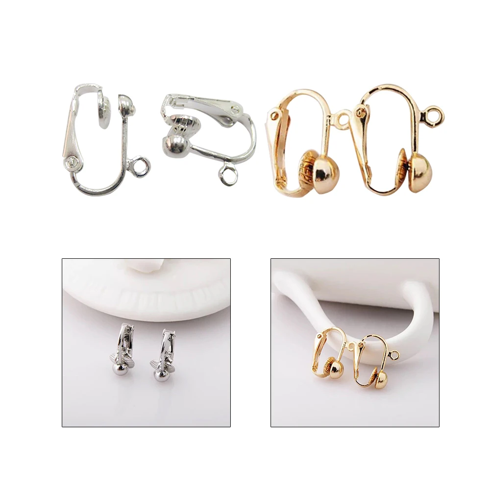 

40pcs Clip On Earrings Non Pierced Girls Ear Clips Adjustable Kid Stainless Steel Bright Shiny Outfits Parties Gift