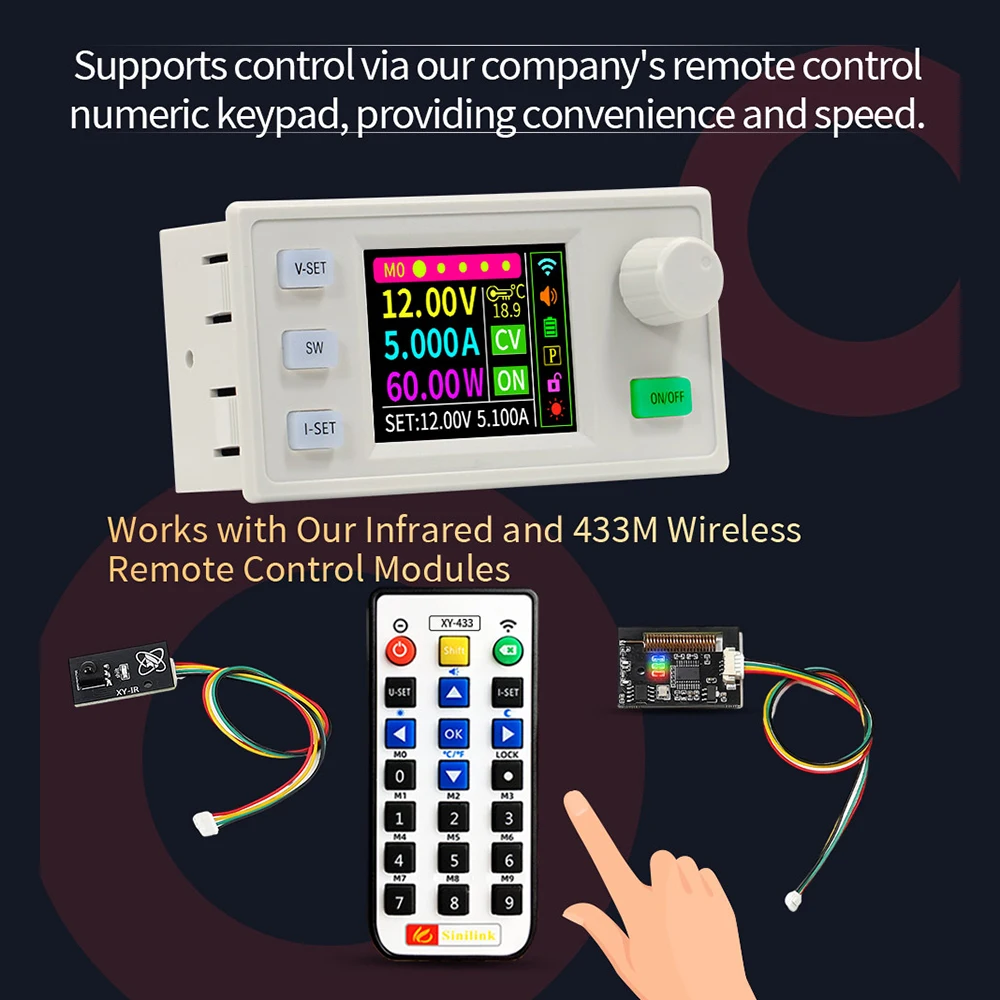 XY6506S 6A 390W CNC Adjustable DC Regulated Power Supply Step-down Module Constant Voltage and Current MPPT Charging Input