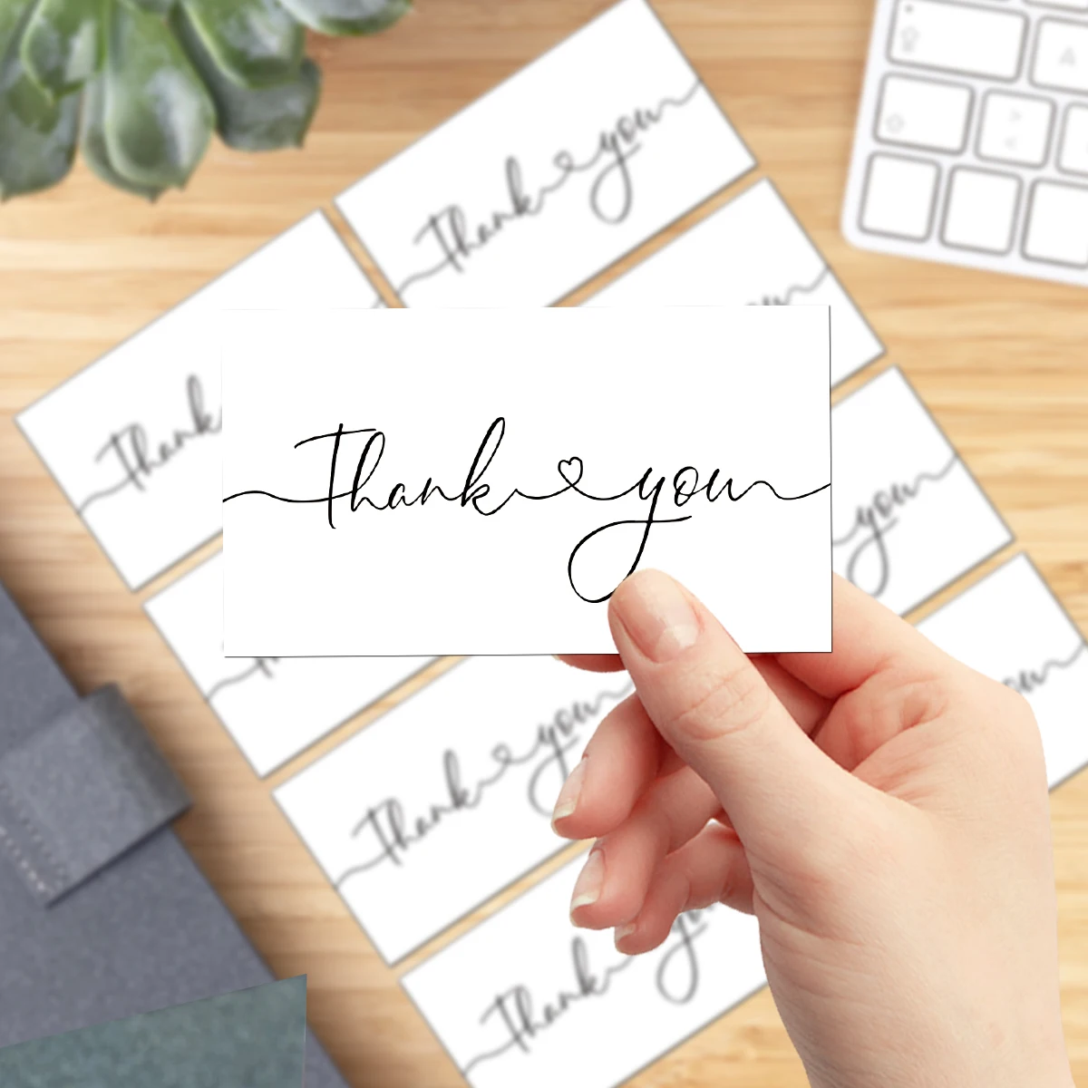 50pcs Simple Thank You Cards For Supporting Your Order Small Business Shop Cards Supplies,Goods Follow Card Gift Packaging Decor view 6