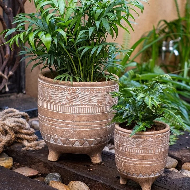 Prague Terracotta Pot Large Bohemian Ceramic Vase Succulent Planter Breathable Clay
