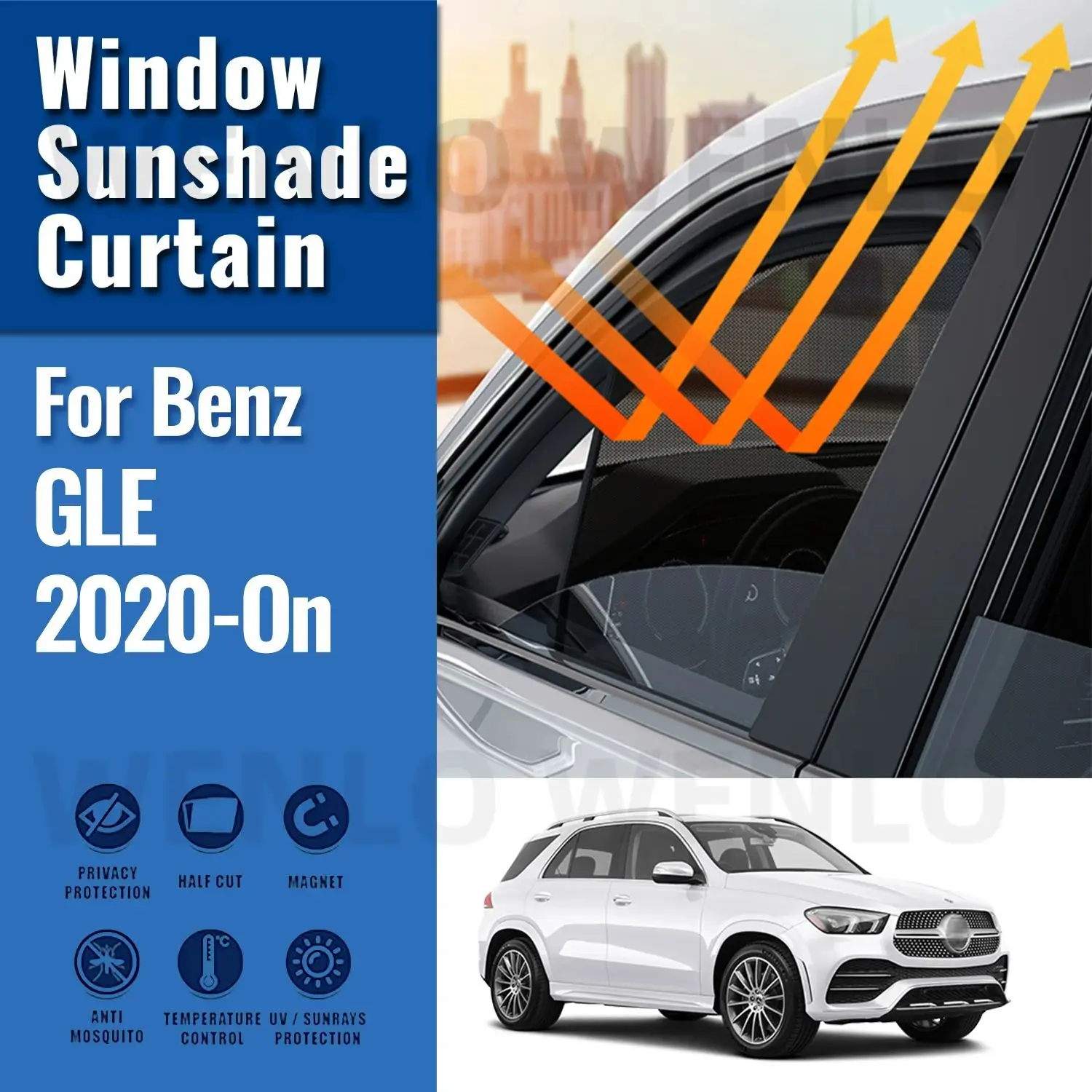 

For Mercedes Benz GLE W167 2020 2021 2022 2023 2024 Car Sunshade Front Windshield Curtain Rear Side Window Sun Shade