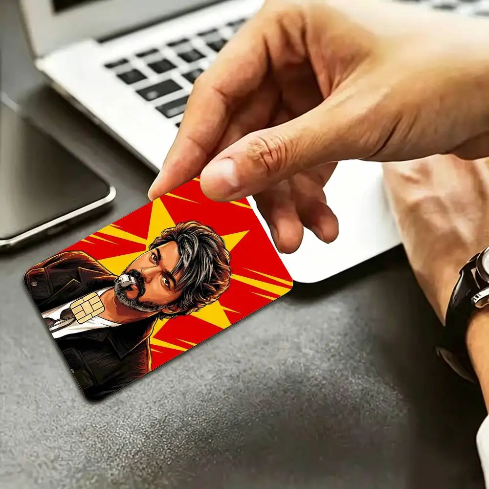 Indian Actor Joseph Vijay Chandrasekhar HD Credit Card Stickers Game Card Decal Small Chip Waterproof Sticker Gift Decor
