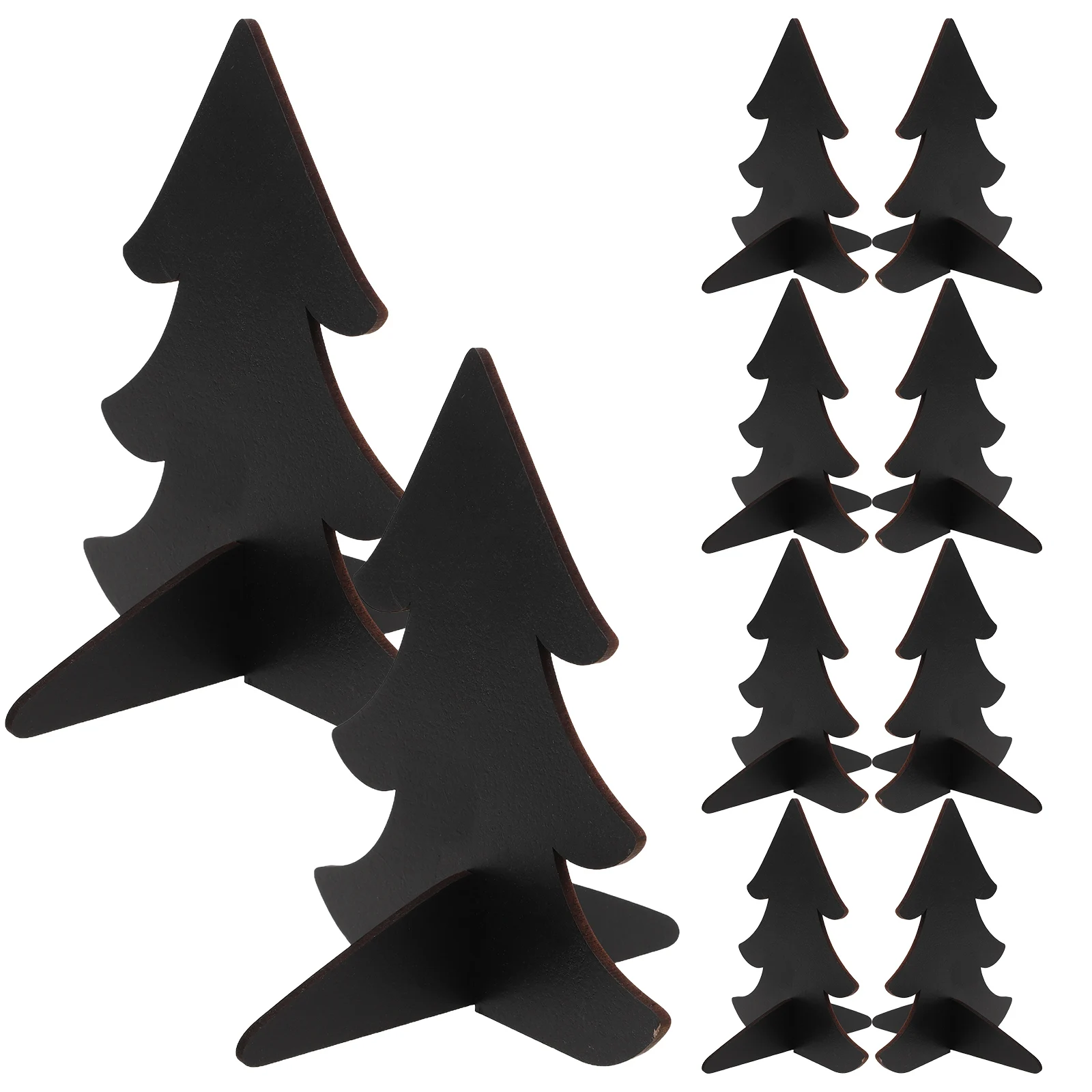

12Pcs Mini Wooden Christmas Tree Chalkboard Signs Double Sided Writable Blackboard for Wedding Party Food Labels Rustic Decor