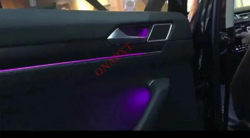 Auto-Ambientebeleuchtung für Volkswagen Passat Magotan B8, Knopfsteuerung, dekorative LED-Atmosphärenlampe, beleuchteter Streifen, 64 Farben