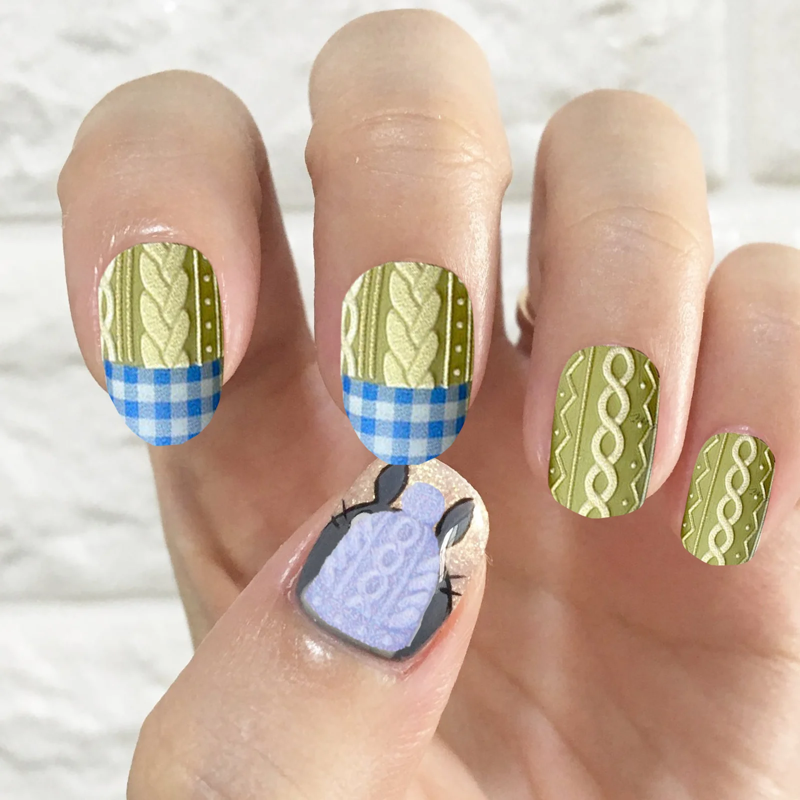 

4 комплекта наклеек для дизайна ногтей, рождественский свитер со снежинками, маникюрные наклейки, легко наносится, сделай сам, рождественские украшения для ногтей, маникюр, наклейки «сделай сам»