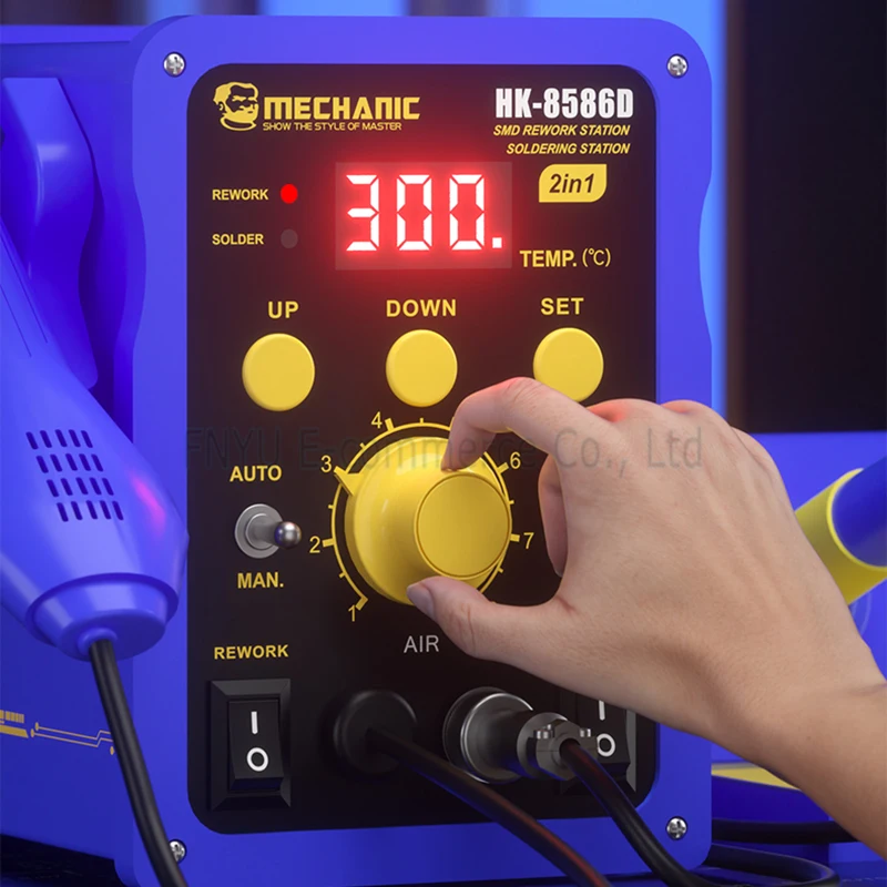Heißer Luft Lötstation MECHANIC HK-8586D 700 W 2 In 1 SMD Lötkolben Reparatur LED Digital Display Wärme Pistole Löten werkzeug
