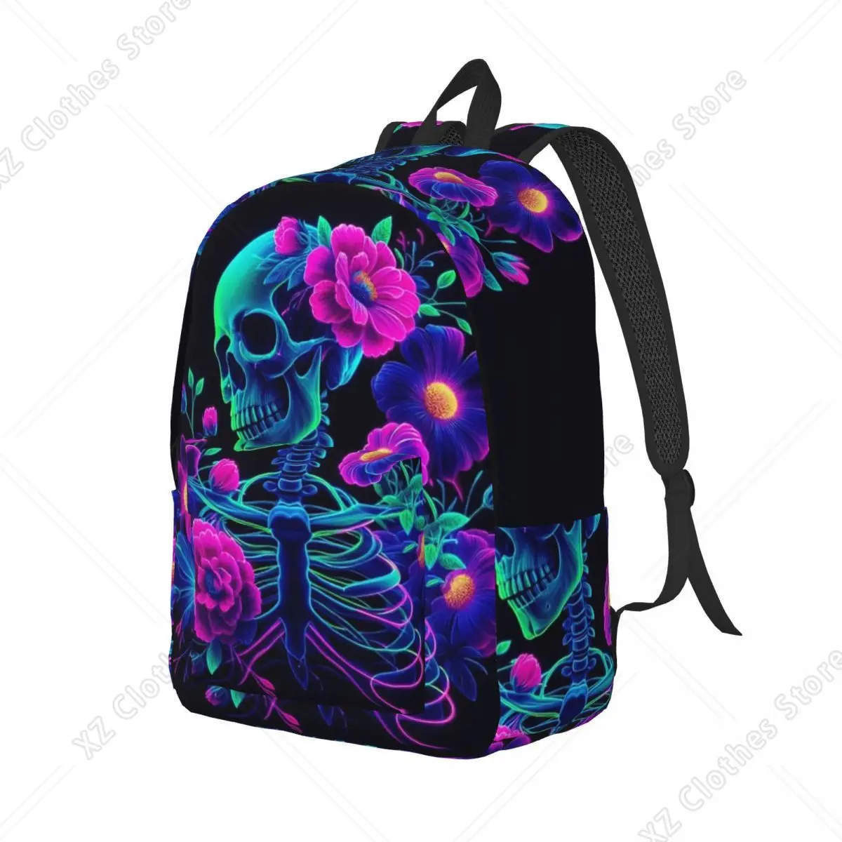 Anatomy Skeletal Renaissance Floral Beauty Backpack Daypack Large Capacity BookBag School Bag Shoulder Bags for Men Women