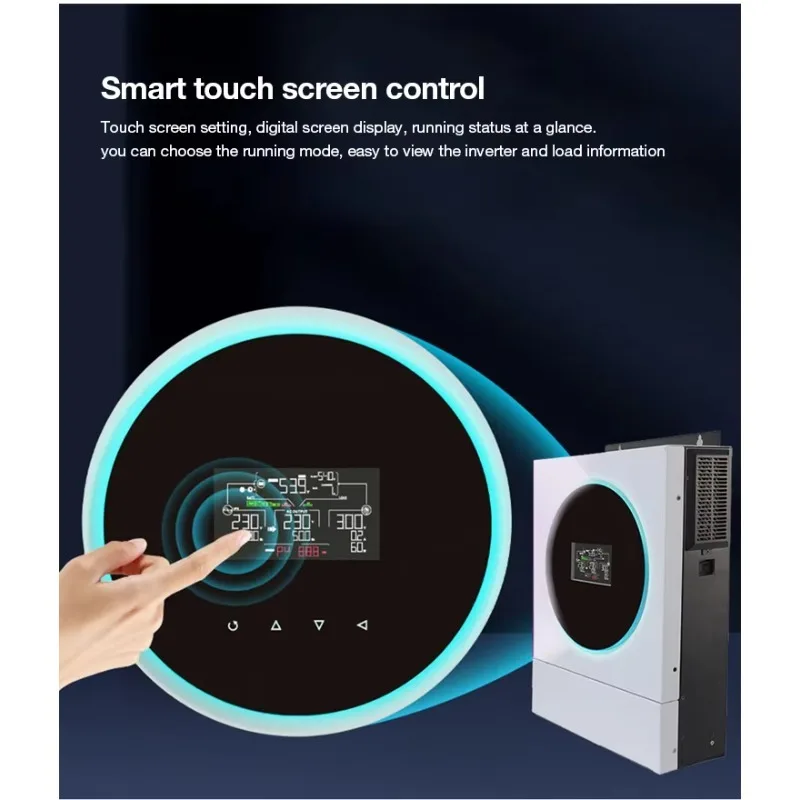 3.6KW 6KW 10KW 48V عاكس للطاقة الشمسية الهجين 220 فولت/230 فولت/400 فولت تشغيل/إيقاف الشبكة موجة جيبية نقية الهجين العاكس للطاقة الشمسية