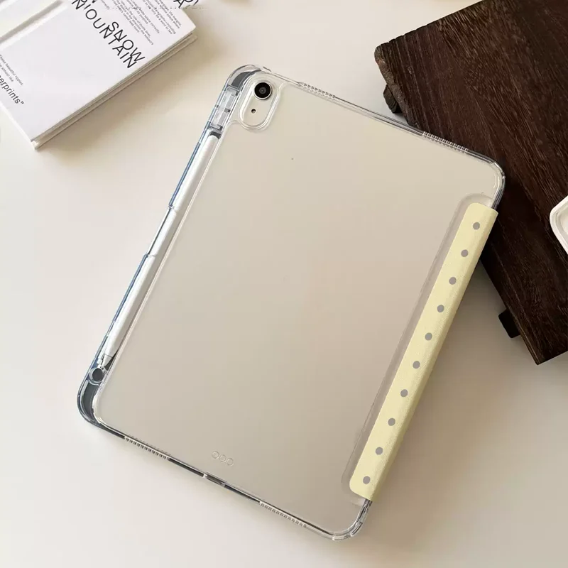 Grey Polka Dot Cute Little Elephant Fold Tablet Case For iPad Pro 13 11th A16 12.9