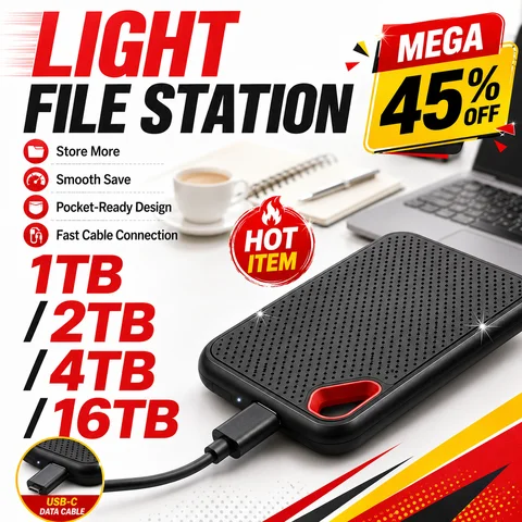SSD Portátil de 1TB, Disco Rígido Externo USB 3.1 de Alta Velocidade para Laptop/Mac/PC, Compacto e Durável