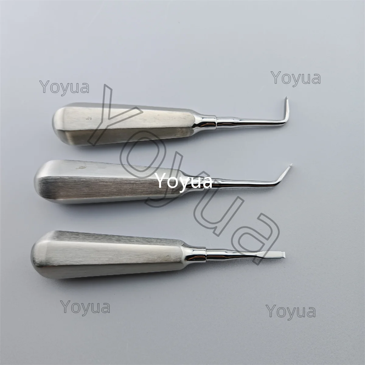 3Pcs Stainless Steel Dental Broken Crown Tools Luxating Lift Elevator Stright Curved Tooth Extraction Tool Dentistry Instruments
