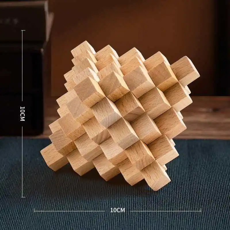 Difficult LuBan Lock Pineapple Shaped Wooden Brain Teaser Puzzles For Kids Adults Educational Mind Toys IQ Challenge Gifts view 4
