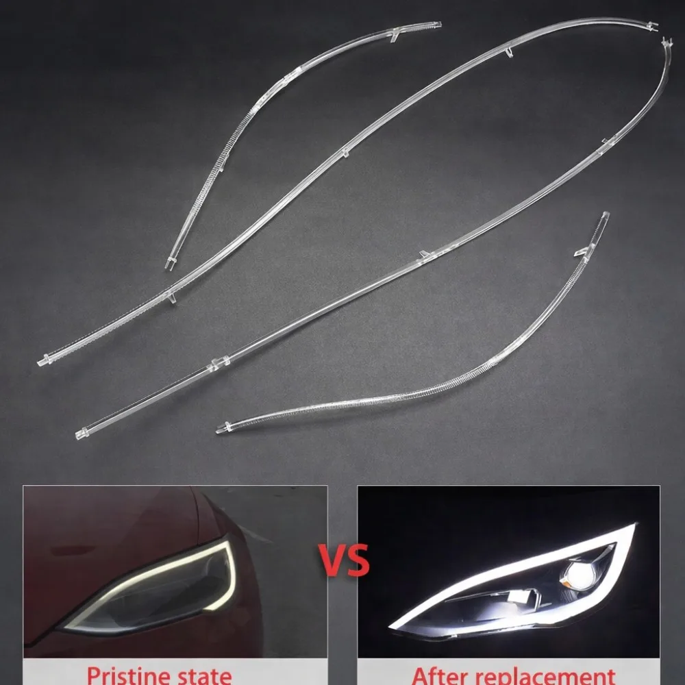 NEW FOR TESLA MODEL S 2016-2020 Car DRL Light Guide Plate Guide Tube Car Headlight Daytime Running Light Light Guide Strips