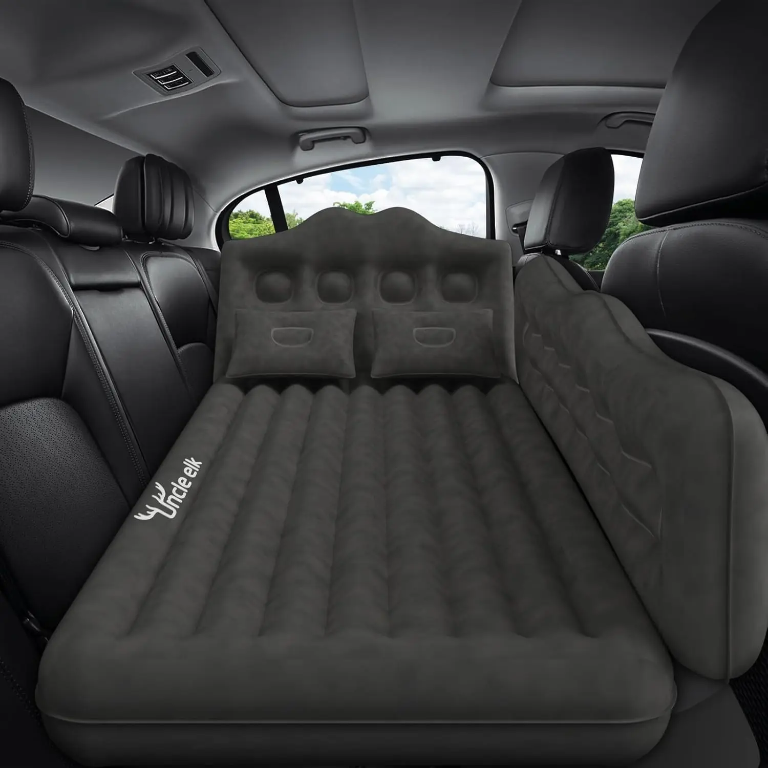 

Inflatable Car Air Mattress Bed with Pillows & Pump, Thickened for Sedan/Truck/SUV Camping Sleep, Black