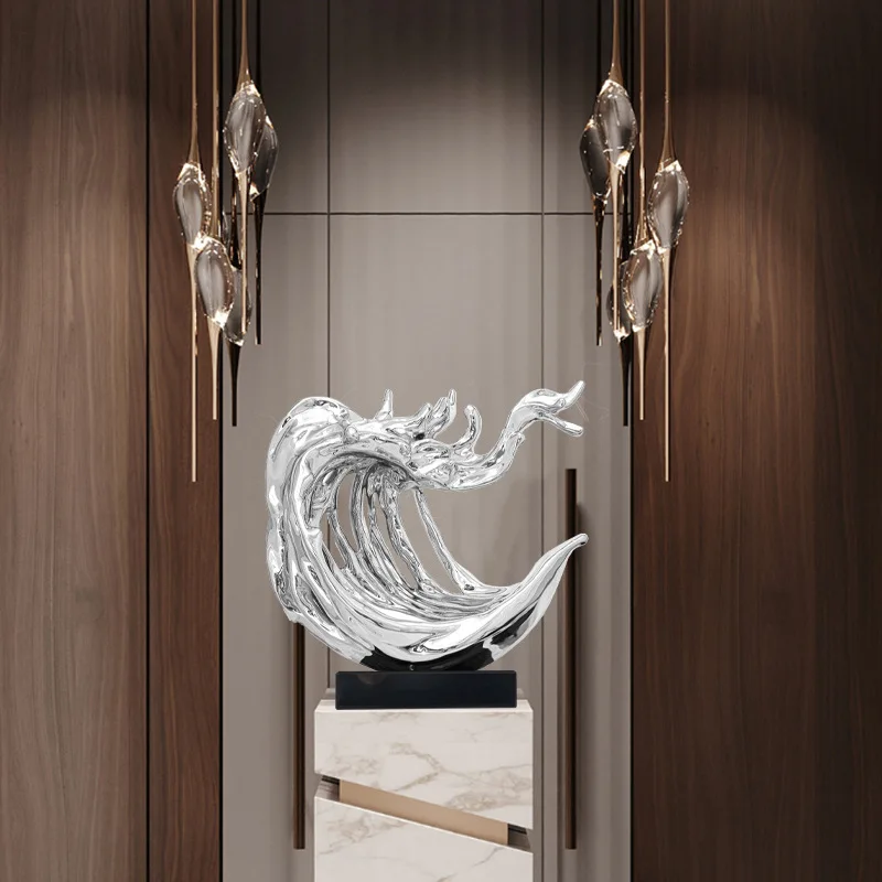 Abstract Water Splash Sculpture Large Villa Hotel Creative Landing Sculpture High end Artwork Ornament BB003AA