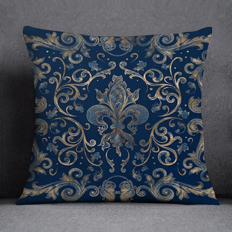 Luxury Ethnic Floral Print Plush Pillows Case European Geometric Vintage Sofa Couch Cushions Case Home Office Decorative Pillows