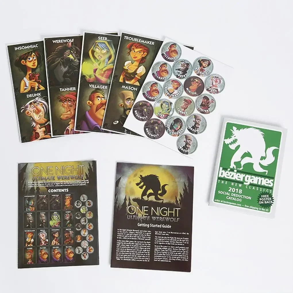 

Настольная игра One Night Ultimate Werewolf: Карточная игра Daybreak Vampire Alien с бонусными ролями для вечеринок и домашних игр