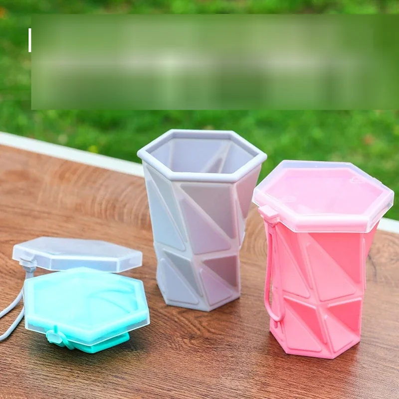 Portable Outdoor Silicone Folding Cup Outdoors Retractable Travel Water Cup Camping Hiking Travel Drink Mugs Coffee Handcup