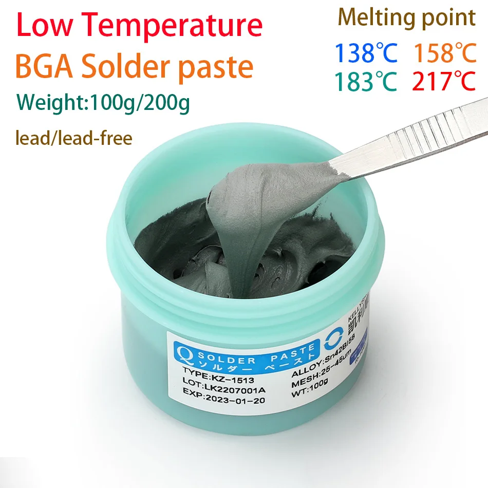 Low Temperture Lead-free Solder Paste for iPhone Repair SMD Rework PCB IC LED BGA Flux for Soldering Welding Paste Tin Mud CPU