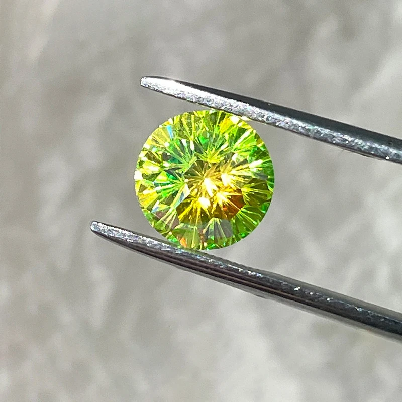 

Iridescent Colorful Coated Zircon 6mm 8mm Earring Stones Super Sparkling Colored Loose Stones Spot Gemstone Jewelry