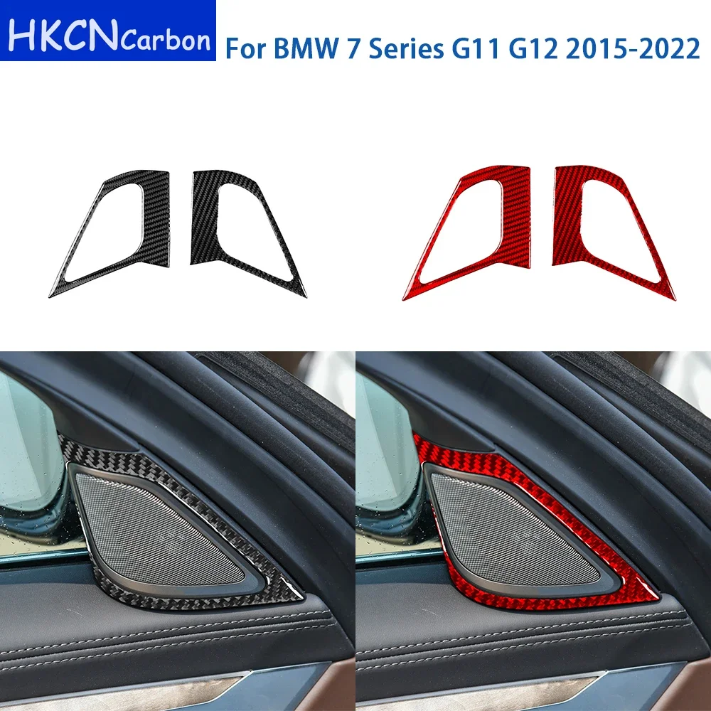 

For BMW 7 Series G11 G12 2015-2022 Accessories Real Soft Carbon Fiber Car Front Inner A-pillar Horn Panel Cover Trim Sticker