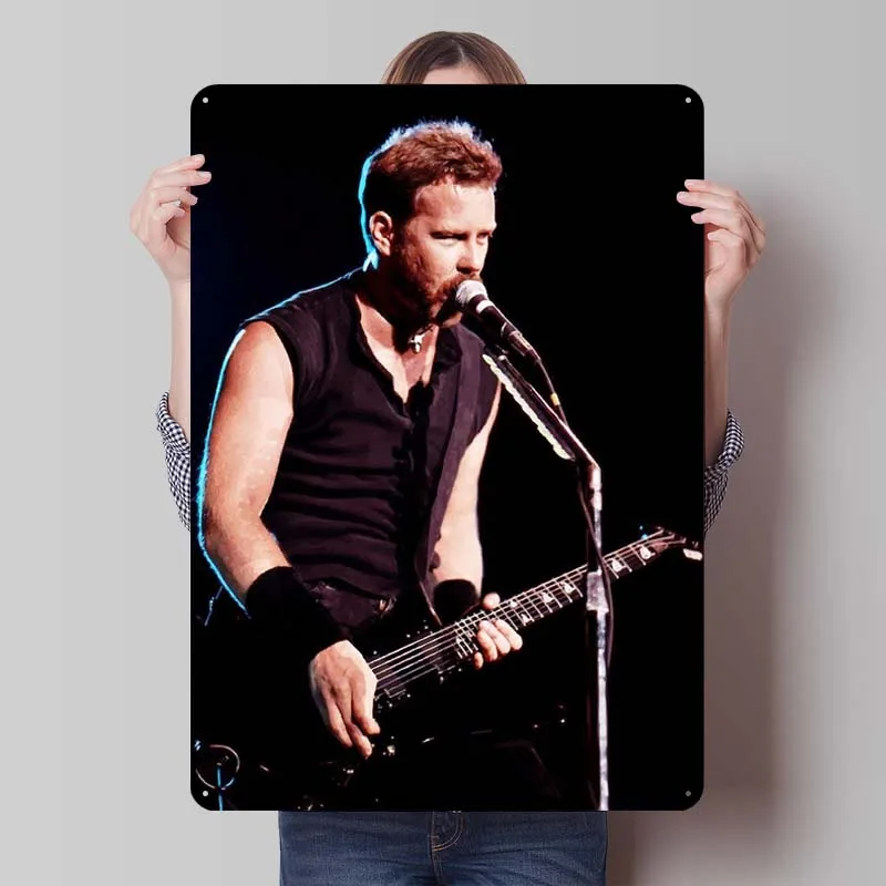 J-James Hetfield Metal Signs Music Posters Home Decoration Living Room Vintage Tinplate Sign for Wall Art Decoration Retro Decor