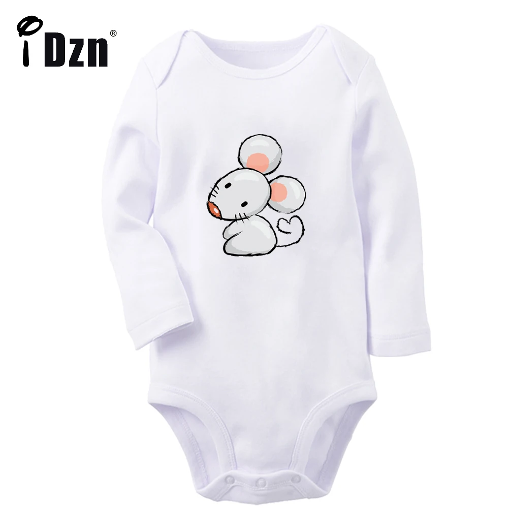 Baby Boys Fun Animal Rompers Baby Girls Clever Cute Little Mouse Bodysuit Infant Long Sleeves Jumpsuit Newborn Soft Clothes