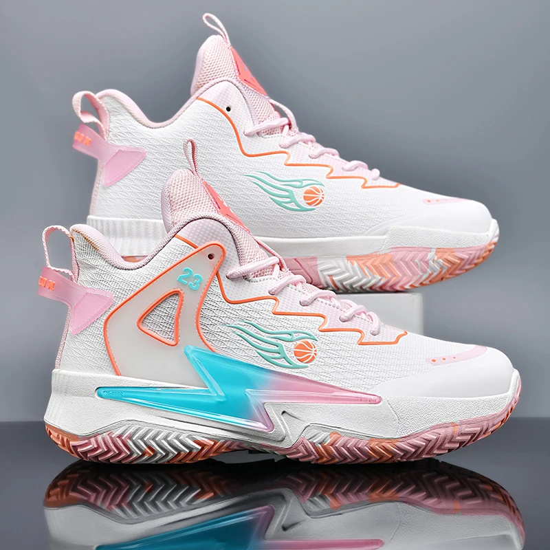 

Fashion Mens Sneakers High Top Basketball Shoes Men Cushioning Breathable Athletic Training Teenagers Outdoor Court Combat Boots