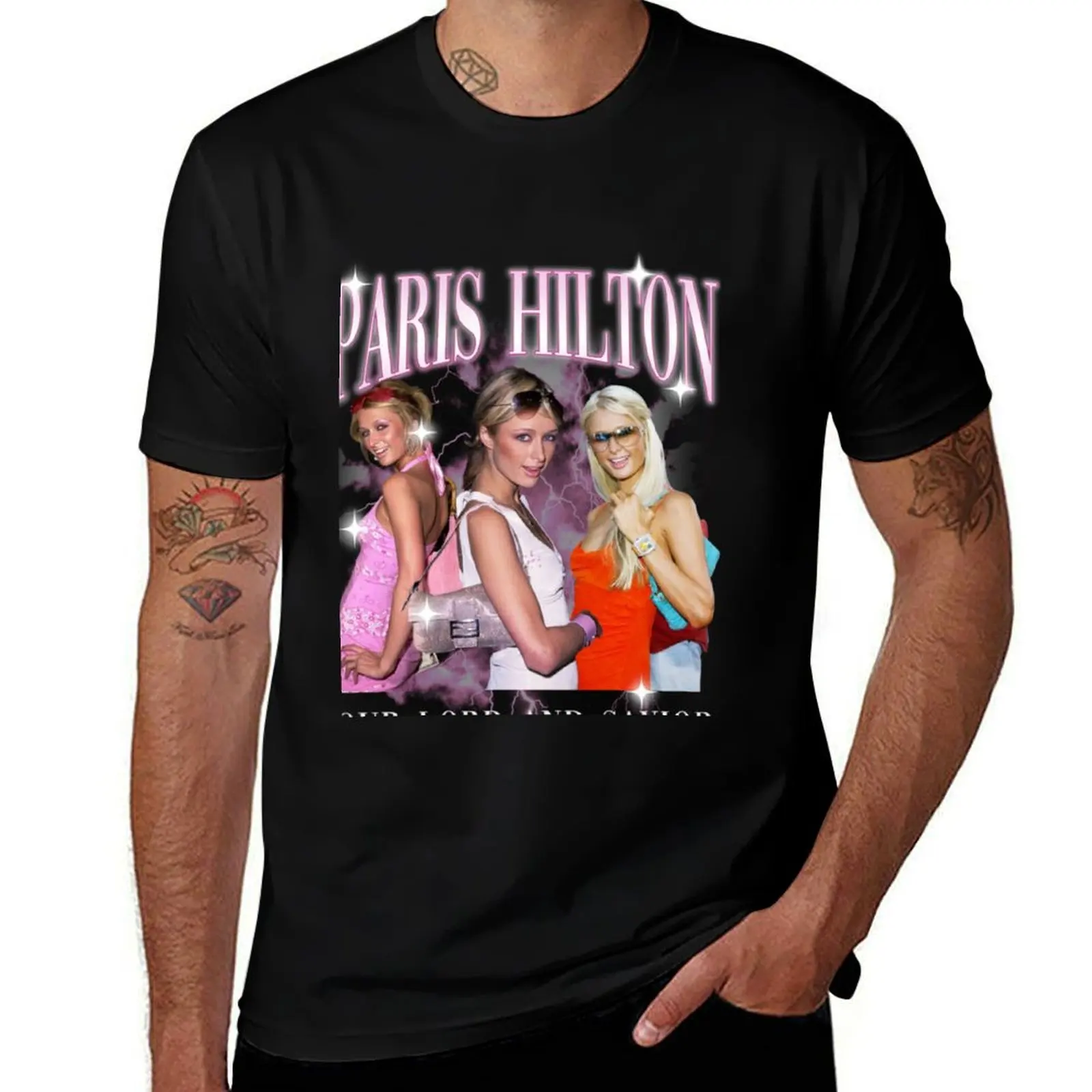 

PARIS HILTON - Our Lord & Savior T-Shirt Athletic Quick Dry T-Shirt for Men