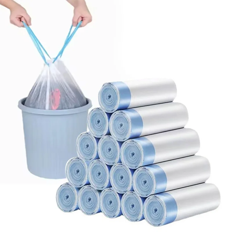 45x50CM Kordelzug Müllsack Küche Haushalt Tragbare mit Griffen Verdickte Große Studentenwohnheim Plastiktüte