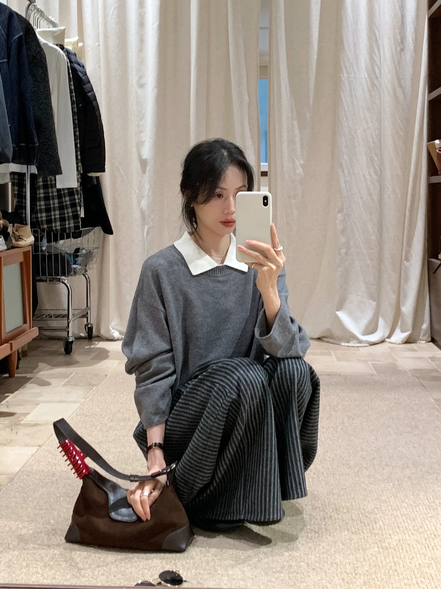 

Korean Sle Woolen Ne Sweater Set Women's Autumn Winter Thi Warm Long Sve Top f High Collar Faionable Commu...