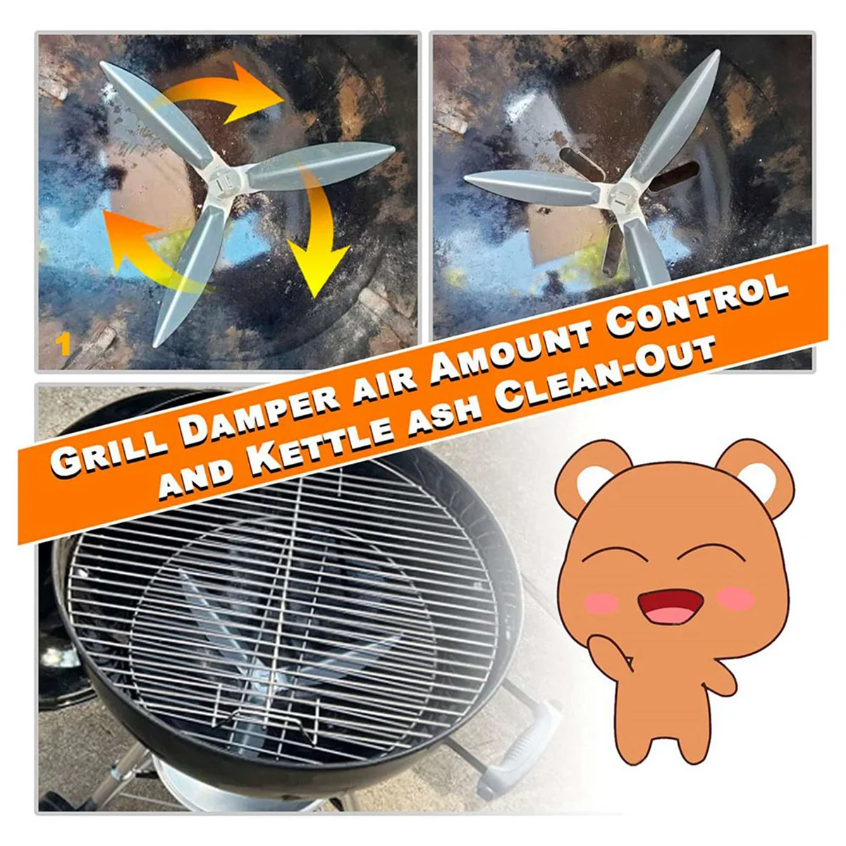 A77I 그릴 부품용 22-1/2인치 원터치 청소 시스템 키트, 그릴 교체 부품용 7444, 설치가 용이함