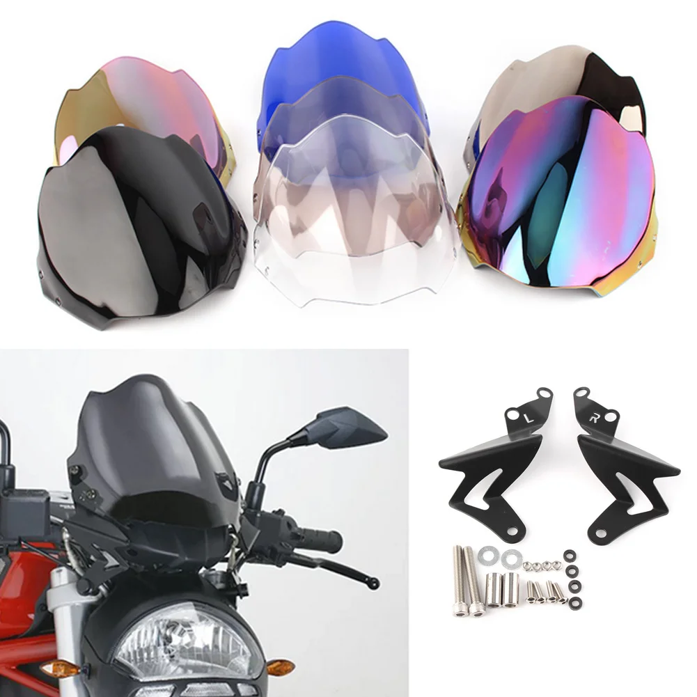 Motorcycle screen Double Bubble Windshield Deflector Protector WindScreen For Ducati Monster 696 796 659 795 1100/1100S/1100EVO