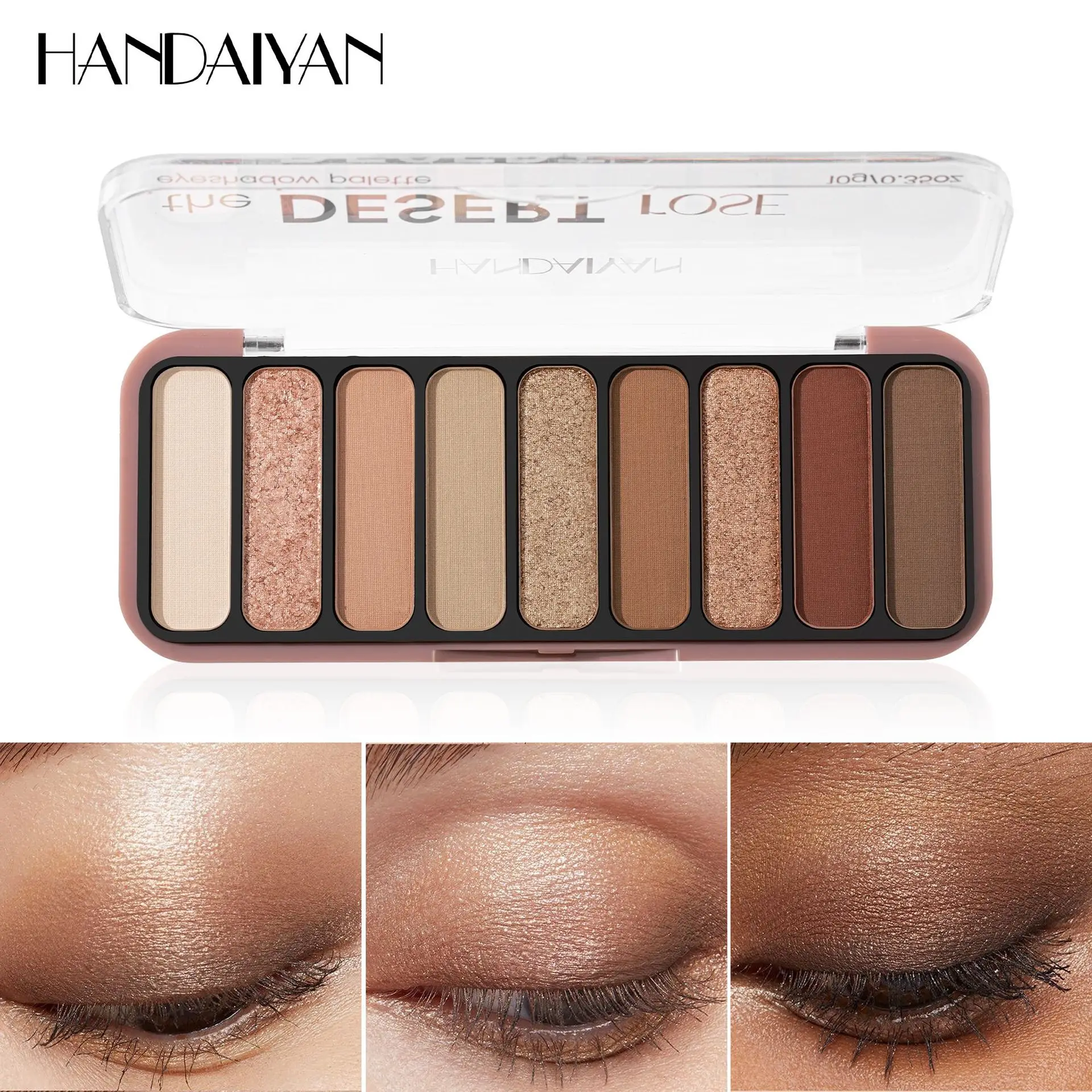 HANDAIYAN Pearlescent Fine Flash Matte Eyeshadow 9colors Palette Wodoodporna, długotrwała paleta cieni do powiek w odcieniach ziemi