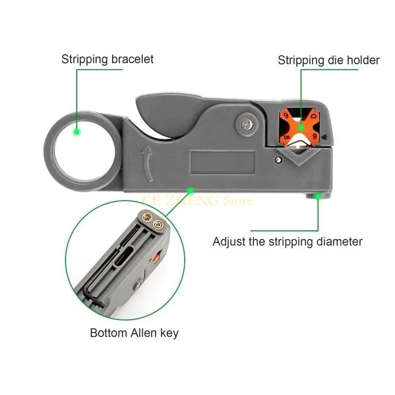 E56B Coaxial Cable Crimping Pliers Set Wire Stripping Tool RG6/RG59 Compression F Connectors Crimper Tools