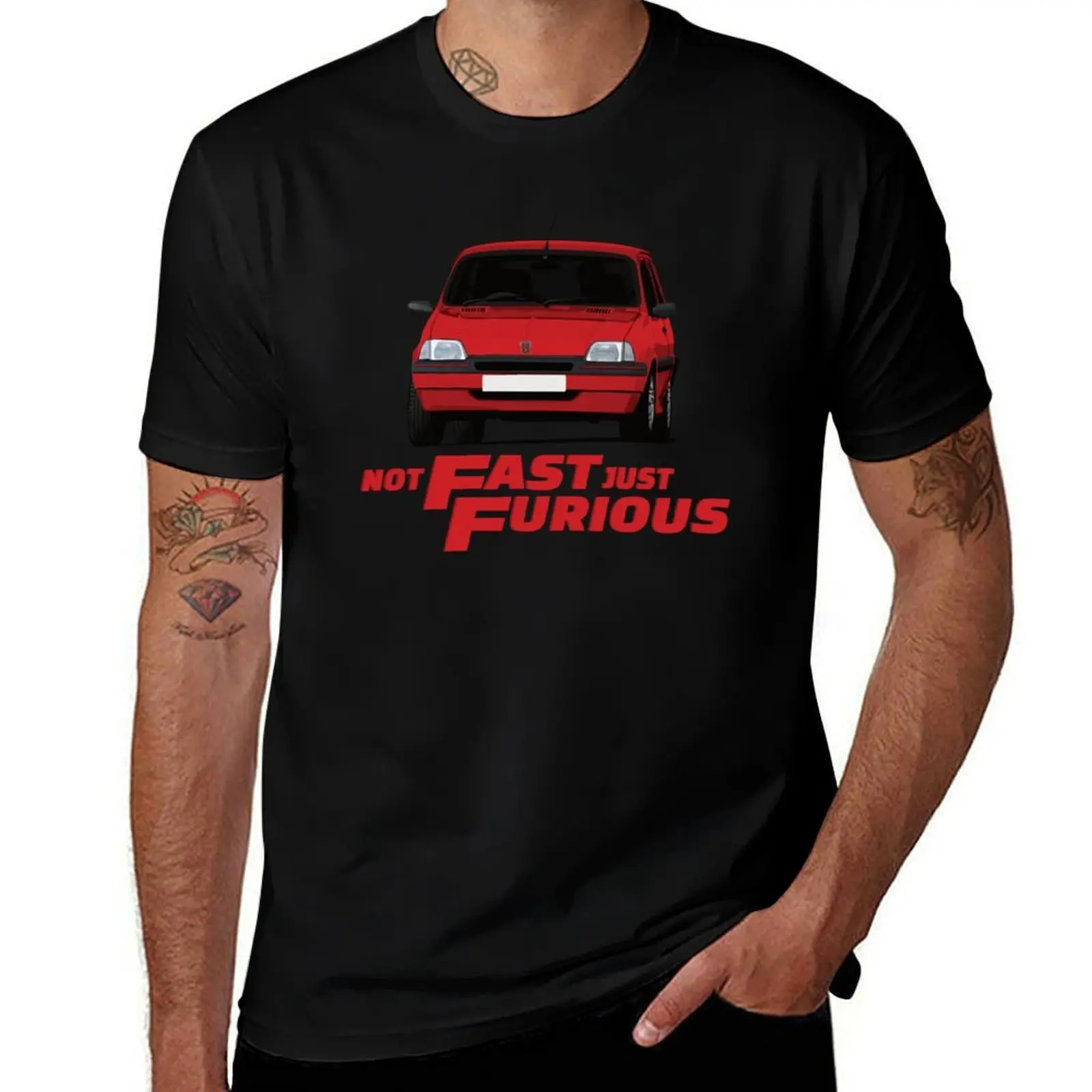 Rover Metro - Not Fast Just Furious - Red T-Shirt Creative Graphic Tee Shirt T-Shirt