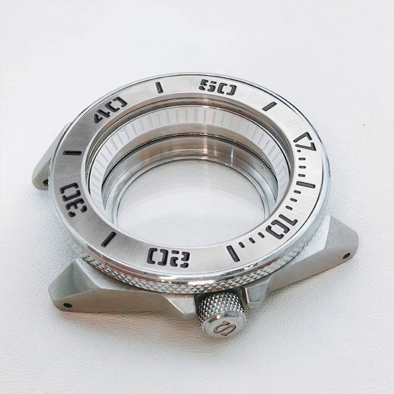 Mod King Samurai Watch Case fit For NH34 NH35 NH36 7S26 Movement Transparent back cover Watch Case and 22mm Bracelet Part Set