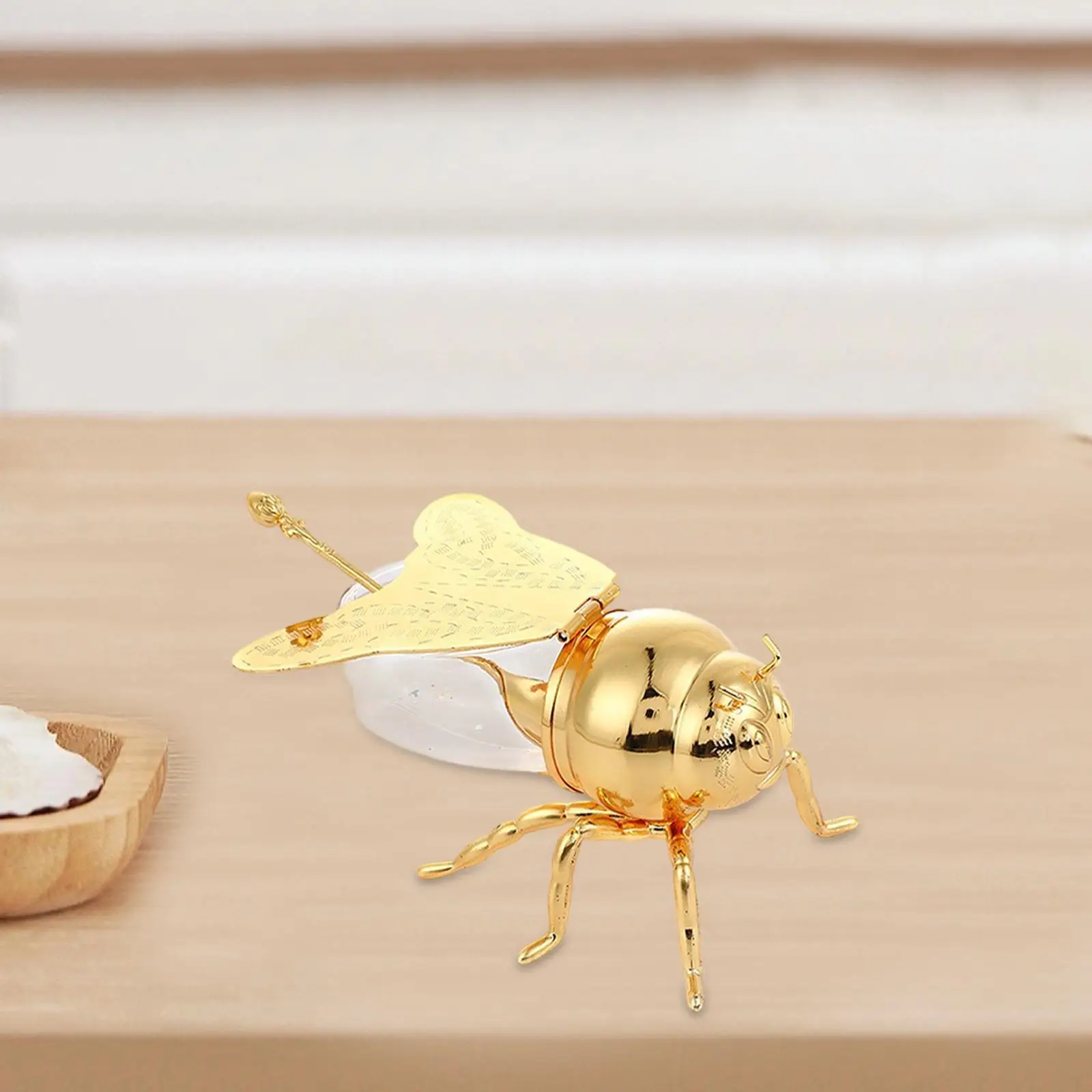 Bee Honey Jar Container Canister Ornament with Spoon Multipurpose Creative