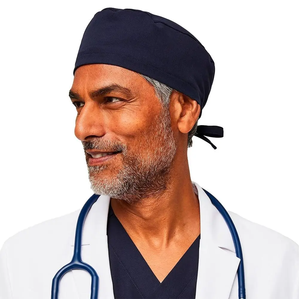 Beauty Pure Color Solid Scrub Cap Cotton HeadCover Operating Room Work Hat Solid Adjustable Unisex Hat Skullies Men Women