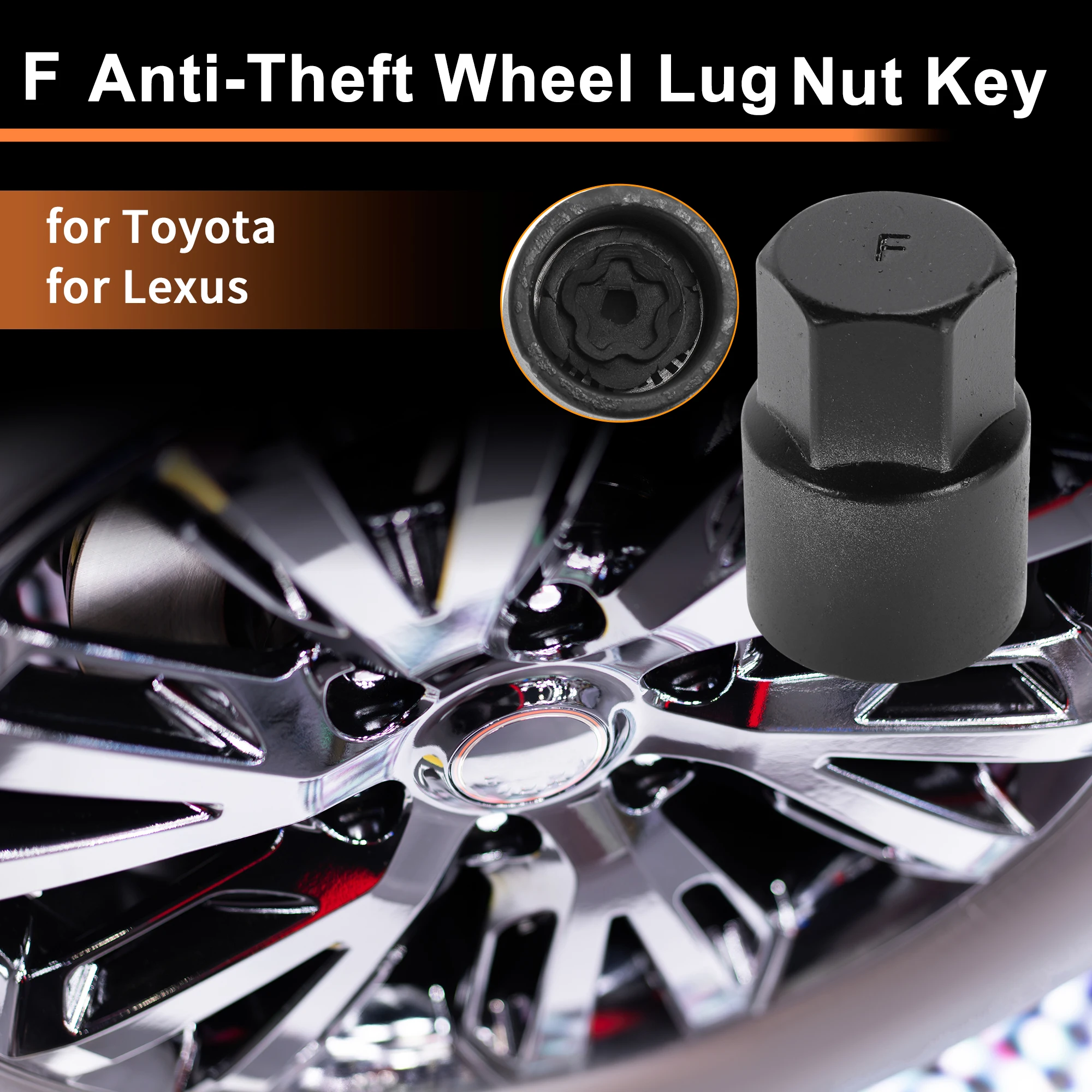 

UXCELL F Запорная гайка колеса для Toyota Lexus, стопорная гайка, инструмент для снятия гнезда ключа