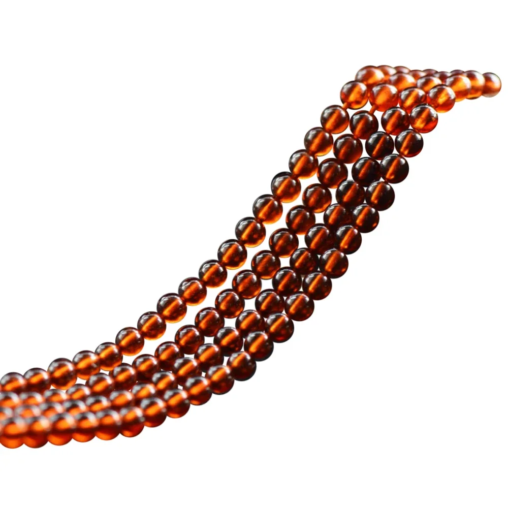Grade AAA Natural Spessartite Garnet Beads Mandarin Orange Garnet Beads NOT Dyed 5mm-6.5mm Smooth Polished Round 15 Inch Strand