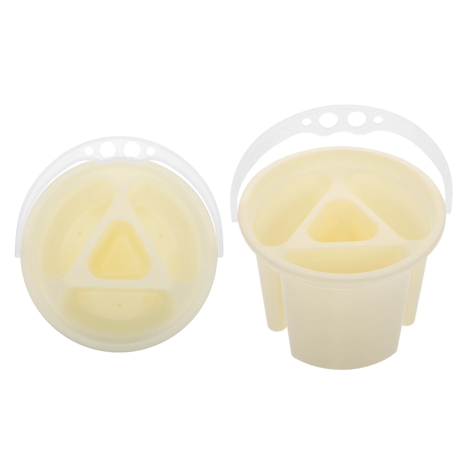 

2pcs Basins Plastic Sturdy Artist Plastic Painting Buckets Brush Basin Painting Bucket Pencil Tank Water Pot Yellow