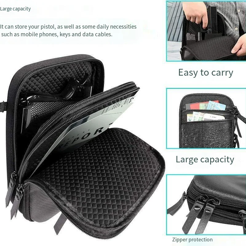 Tactical Concealed Gun Carry Bag Handgun Shoulder Bag Fanny Pack Hunting Waist Pocket Soft Protection Pistol Sling Bag
