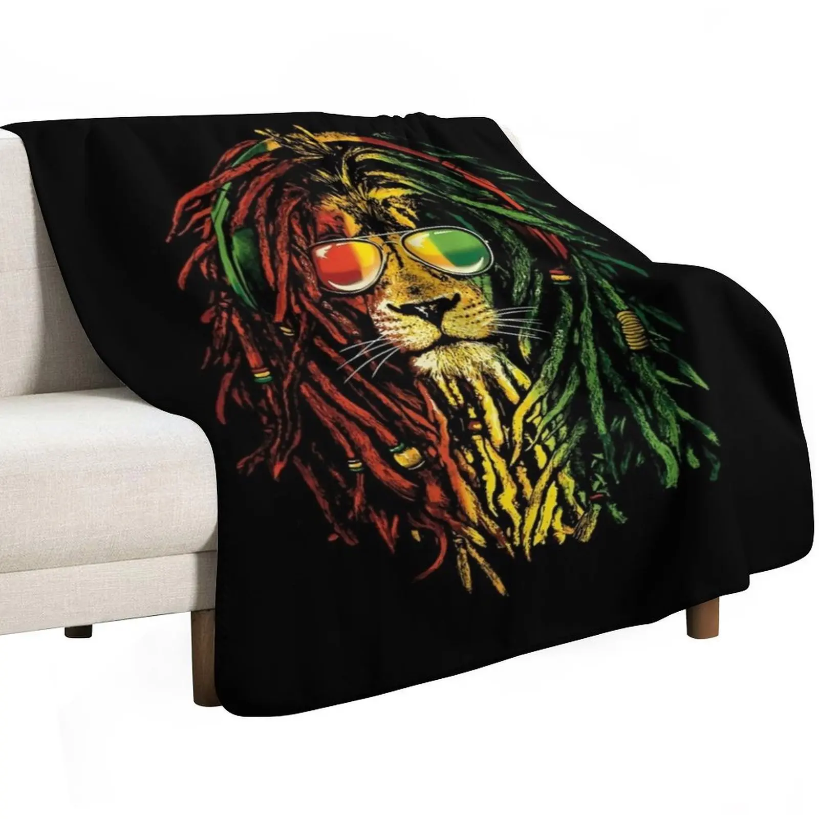 Bob Marley Lion Throw Blanket Travel Sofa Throw Bed covers Comforter Plush Thermals For Travel Blankets